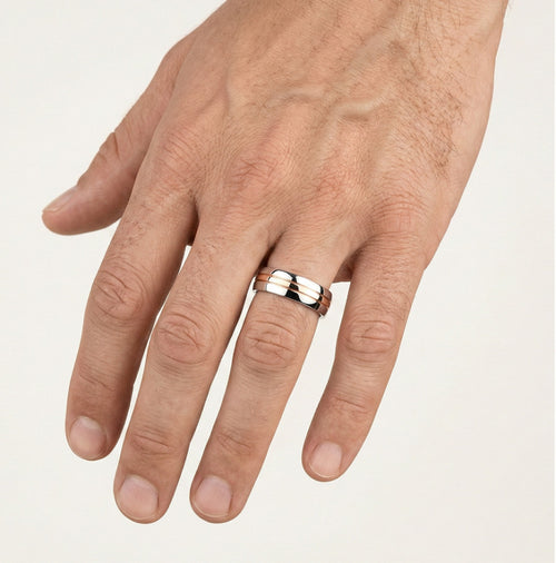 Eleganter zweifarbiger Ehering