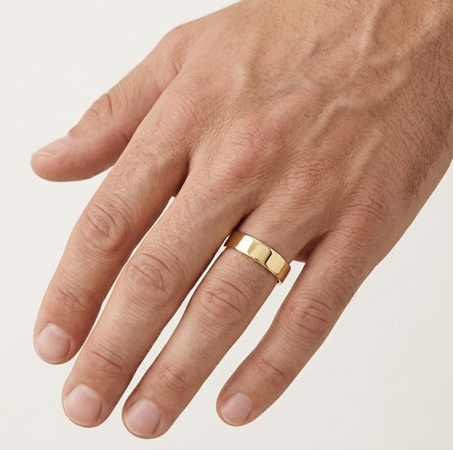 Hochglanzpolierter Gelbgold-Ehering