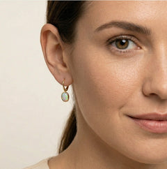 Classic white opal earrings