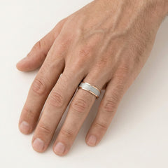 Alianzas de boda anchas de oro blanco