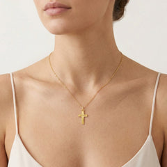 Engraved gold cross