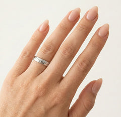 Juego de anillos de boda de oro blanco con estilo