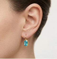 Klassische Ohrringe aus Gelbgold mit Topas