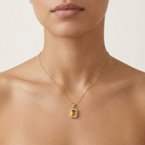 Zářivý citrínový přívěsek