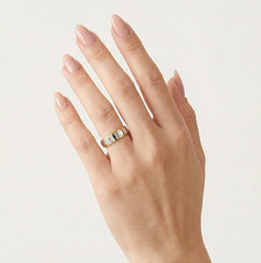 Bicolor illusion gold wedding ring