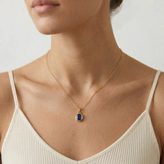 Classic blue quartz pendant