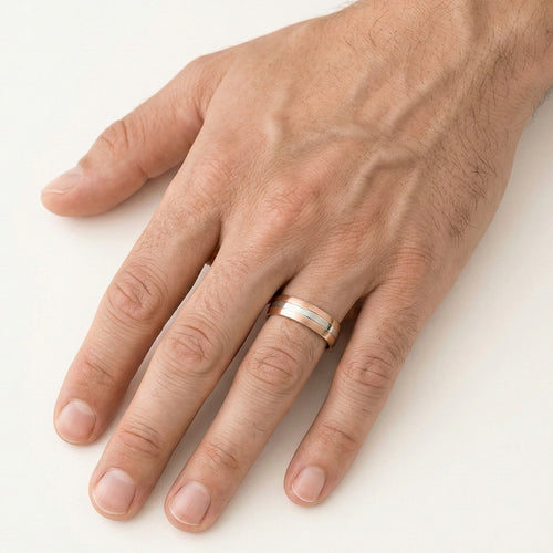 Bagues de mariage éternelles en or rose et blanc