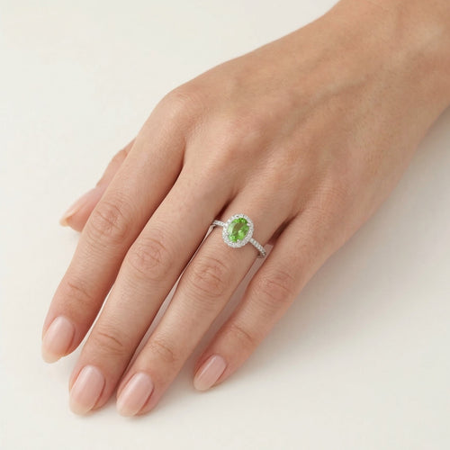 Royal Weißgold-Diamantring mit Smaragd