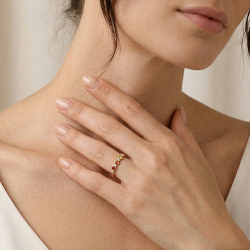 Bague vibrante en saphir et diamants