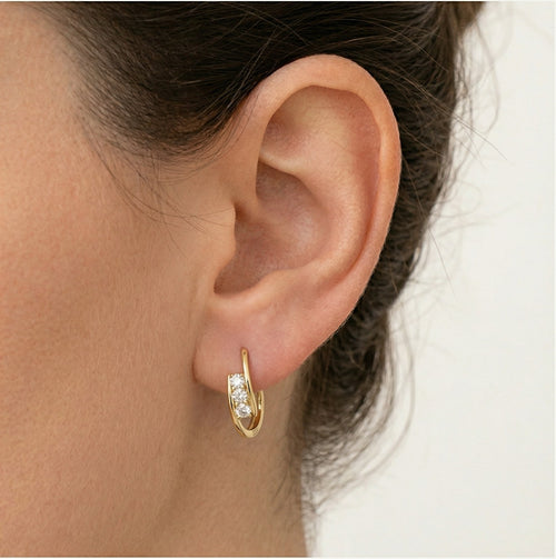 Diamantové náušnice drážkového osazení