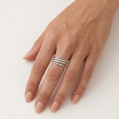 Bague serpent à trois ronds