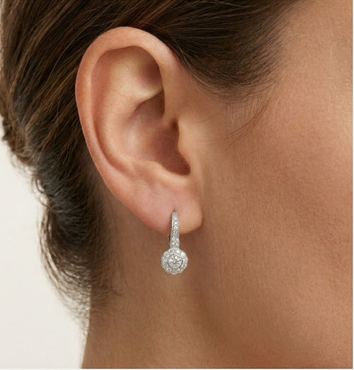 Vintage-Diamant-Blumenohrringe