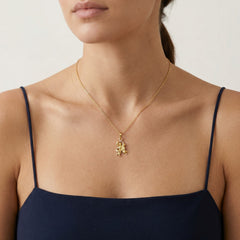 Gold Gemini zodiac sign pendant