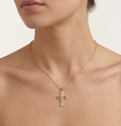 Combined gold cross with Jesus