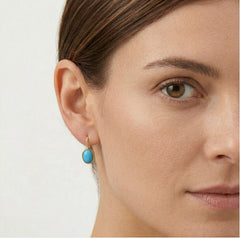 Simple turquoise gold earrings