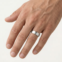 Bague de mariage avec finitions mate et haute brillance