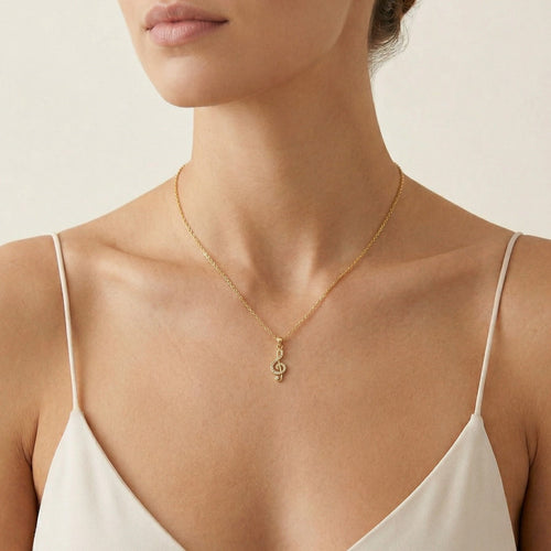 Damen Violinenschlüssel Gold Anhänger