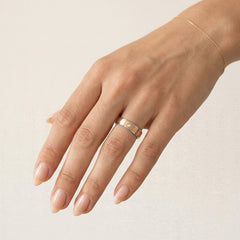 Ehering aus Weiß- und Roségold mit poliertem Finish