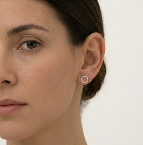 Diamantové kruhové náušnice