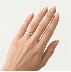 Zweifarbiger, polierter Gold-Ehering