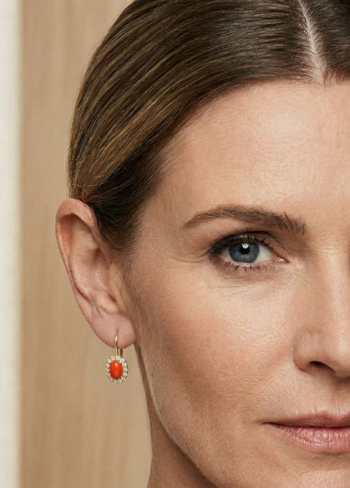 Ovale Korallen-Goldohrstecker