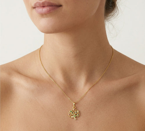 Gold tree of life with stones