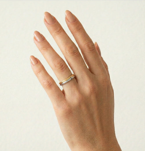 Bicolor-Trauring aus Gold