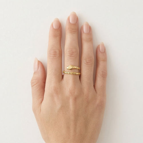 Bague serpent en or serpentine