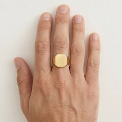 Bague en or jaune haute brillance