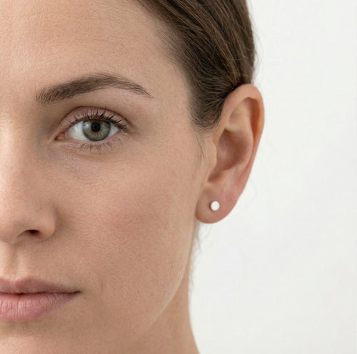 Plain button earrings