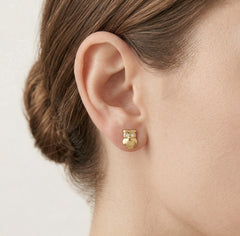 Boucles d’oreilles chouette en or avec zircon cubique