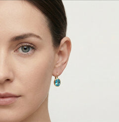 Klassische Ohrringe aus Gelbgold mit Topas