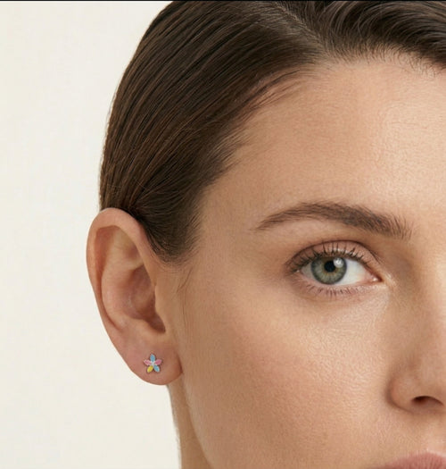 Květinové náušnice stříbro