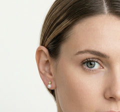 Cubic zirconia and pearl embellished yellow gold earrings