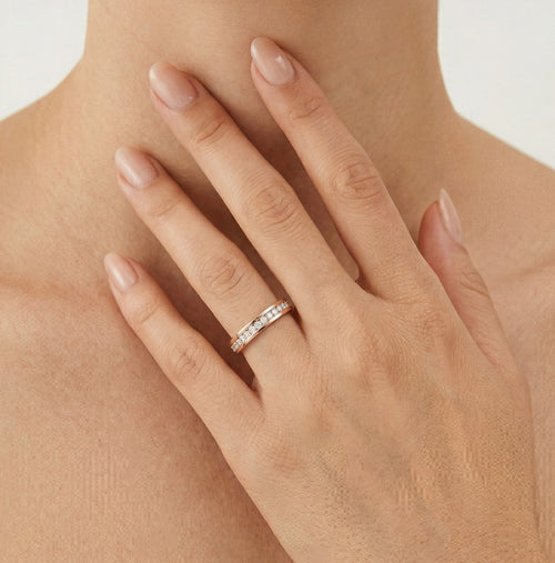 Rose gold diamond wedding ring