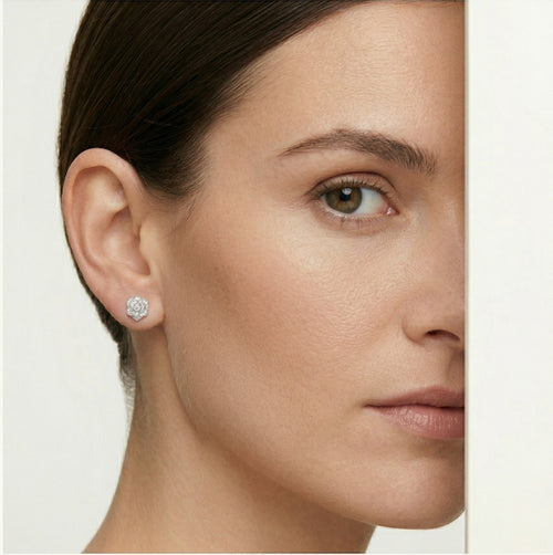 Boucles d’oreilles puces en argent rosé