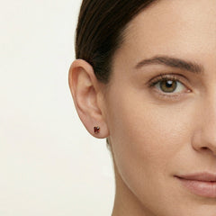 Granat Kissen-Schliff Ohrstecker