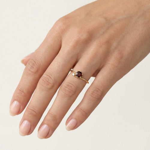 Granat- und Zirkonia-Planet-Ring