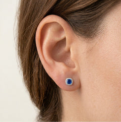 Modré čtvercové náušnice