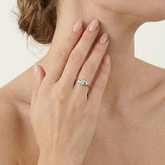 Dreistein-Silberring mit Cubic Zirkonia