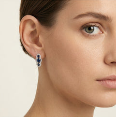 Triple sapphire earrings