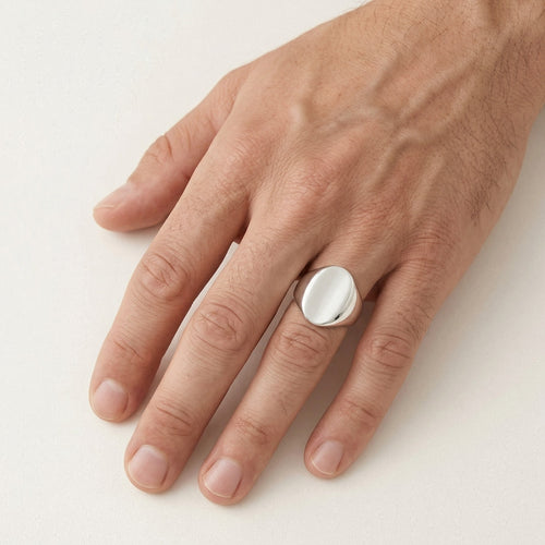 Stříbrný klasický pánský prsten