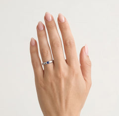 Minimalistic white gold tanzanite ring