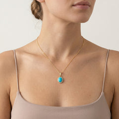 Pendentif halo de turquesa