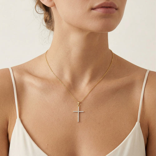 Pendentif croix en zircon cubique