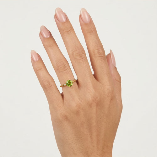 Natürlicher grüner Peridot-Ring