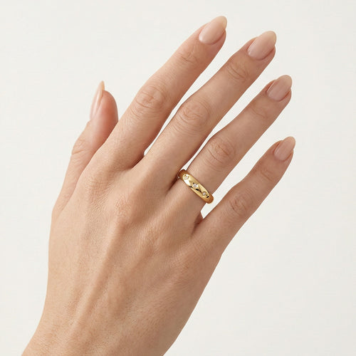 Alliances en or jaune poli brillant