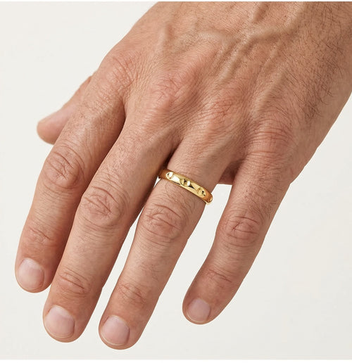 Bague de mariage en or jaune avec trous