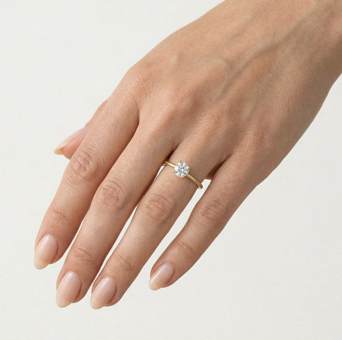 Gelbgoldring mit 4-Krappen-Fassung