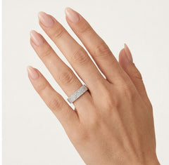 Sandblasted sparkly white gold wedding rings